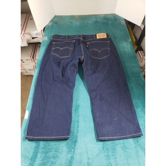 Levis 505 Jeans Size 38x21 Mens Blue Pants Red Tab Denim Relaxed Straight Hemmed - Picture 10 of 14